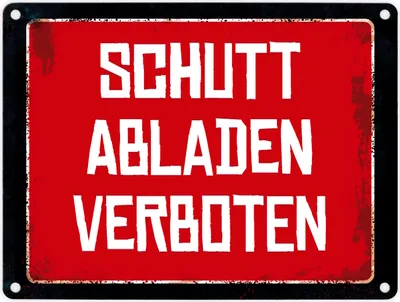 Produktbild von Schutt abladen verboten Warn- und Hinweisschild im Used-Look Warnschild Hinweis