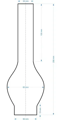 Obrázek produktu pro Skleněný cylindr na lampu Ø 50/250 UG – ruční výroba | Česká kvalita