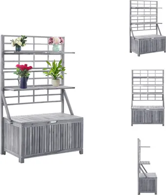 Immagine prodotto di vidaXL Cassetta portaoggetti con traliccio 99x55x160cm in legno massiccio di acacia - Cassette da giardino