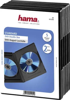 Produktbild von Hama DVD-Doppel-Leerhüllen, Standard, 5 Sück, schwarz
