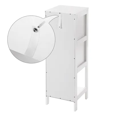 Produktbild von VASAGLE Badkommode weiß mit 2 Schubladen | Badschrank mit 2 Etagen | Badezimmerschrank 89 x 30 x 30 cm | Sideboard aus Holz BBC42WT