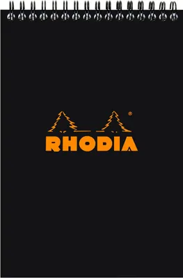 Produktbild von Rhodia 5x Spiralblock Rhodia Notepad A5, 80 Blatt kariert 80g - Schwarz 165009C