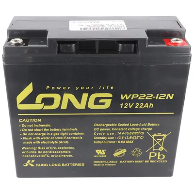 Produktbild von Kung Long WP22-12N F8 Blei-Vlies-Akku, 12Volt, 22Ah, M6 Innengewinde
