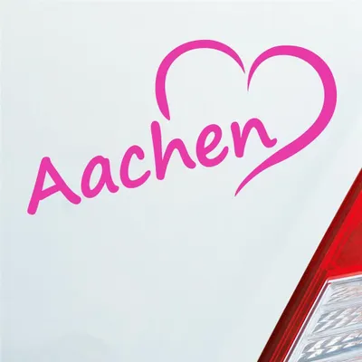 Produktbild von Auto Aufkleber Aachen Herz Stadt City Love Liebe Heart 15,5x8 cm Pink Sticker Heckscheibenaufkleber