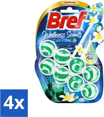 Zdjęcie produktu dla Bref Wellness Scents Calmness - Kamienie do toalety - Odświeżający zapach - 2 kamienie do toalety - Opakowanie ekonomiczne - 4 sztuki