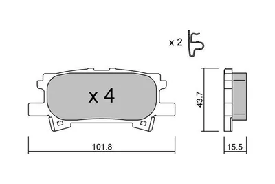 Produktbild von AISIN Bremsbeläge Satz Hinten Bremsklötze für LEXUS RX (MHU3, GSU3, MCU3) BPLX-2001
