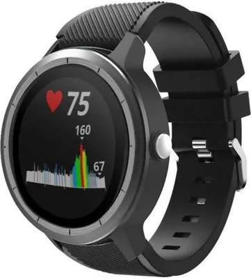 Produktbild von Strap-it Garmin Vivoactive 3 Silikonarmband (Schwarz)