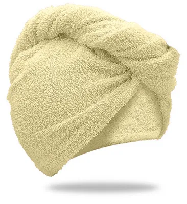 Produktbild von Schnelltrocknender Frottee-Haarturban, beige, 100 % Baumwolle
