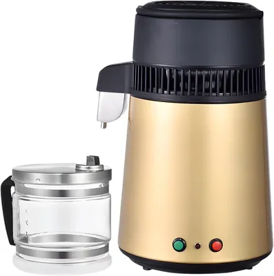 Productafbeelding van Waterdestilleerapparaat 4 liter – 750W – 1 liter per uur – RVS destillatieapparaat voor thuisgebruik en professioneel gebruik – inclusief glazen kan