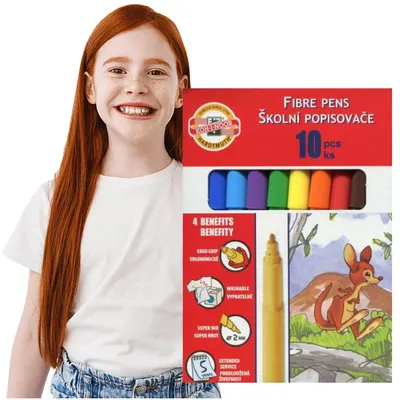 Obrázek produktu pro KOH-I-NOOR Trojúhelníkové Fixy pro děti 10 barev