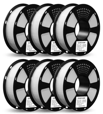 PLA-Filament 1,75 mm, weiß, 6 Spulen à 1 kg für 3D-Drucker