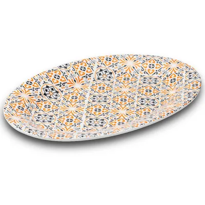 Produktbild von NAVA Servierteller Servierplatte Porzellanteller MAIOLICA ORANGE flach oval 36x24 cm