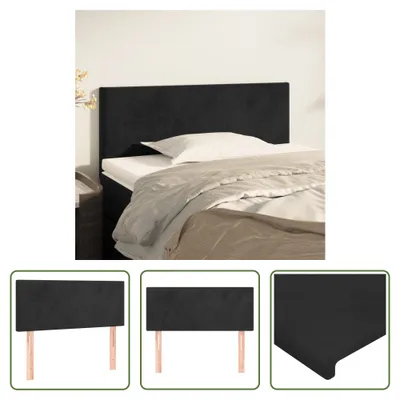 Produktbild von The Living Store Kopfteil Schwarz 90x5x78/88 cm Samt