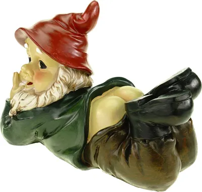 Produktbild von Gartenzwerg liegend Hose unten 25 cm Gnom Figur Gartenfigur Zwerg