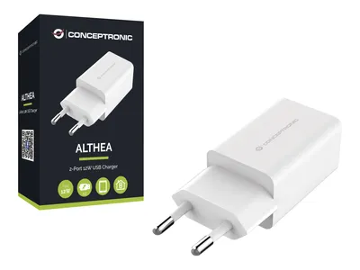 Obrázek produktu pro Conceptronic ALTHEA06W CONCEPTRONIC Ladegerät 2Port  12W,2xUSB-A weiß