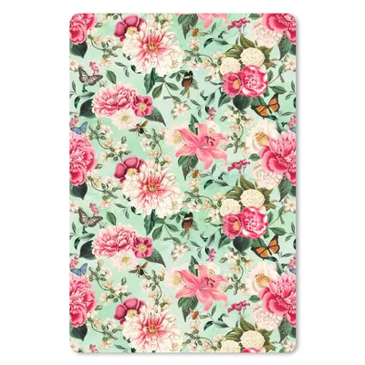 Produktbild von MuchoWow® Mauspad Mousepad Blumen - Rosa - Schmetterling 40x60 cm - Mousepads - Maus Mat - Pad - Mausunterlage - Schreibtisch Accesoire