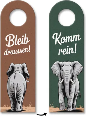 Produktbild von Bleib draussen Komm rein Elefanten Türhänger