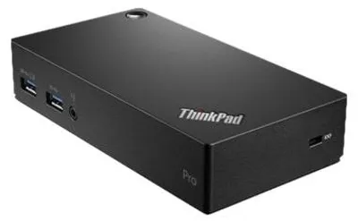 Produktbild von Lenovo ThinkPad USB 3.0 Pro Dock, Kabelgebunden, USB 3.2 Gen 1 (3.1 Gen 1) Type-A, 3,5 mm, 10,100,1000 Mbit/s, Schwarz, Lenovo