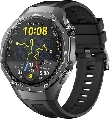 Produktbild von INF Uhrenarmband Silikon Schwarz 46 mm für Huawei Watch GT5 Pro Dornschließe, komfortabel & atmungsaktiv