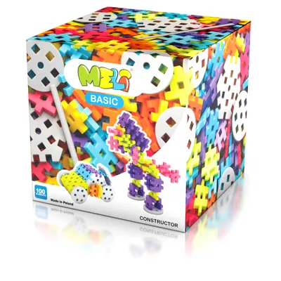 Produktbild von Meli Constructor 100er Set – Kreative Konstruktionsbausteine für Kinder ab 4 Jahren