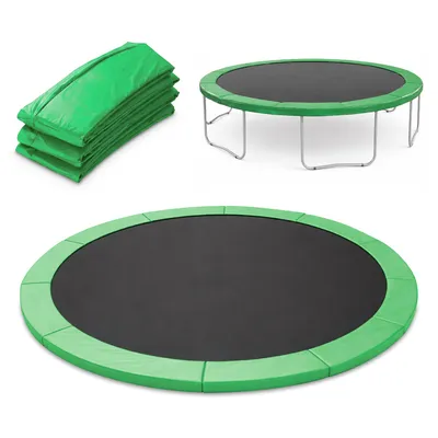 Produktbild von Trampolin Randabdeckung reißfest – Grün Ø 396 cm Federabdeckung Randschutz Ø 305–427 cm, PVC, wetterfest