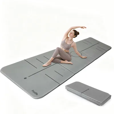 Image de Tapis de yoga FunLife XXL 190 x 66 cm – 10 mm d'épaisseur extra et pliable, tapis de fitness antidérapant pour le yoga, le Pilates et la gymnastique, idéal pour une utilisation en intérieur et en extérieur