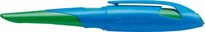Produktbild von Ergonomischer Schulfüller für Linkshänder mit Anfänger-Feder A - STABILO EASYbirdy in himmelblau/grasgrün - Einzelstift - inklusive Patrone