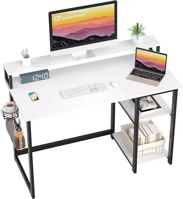 Produktbild von Computerarbeitsplatz - einfache Konstruktion, industrieller Design, vintage braun - 100 x 50 cm
