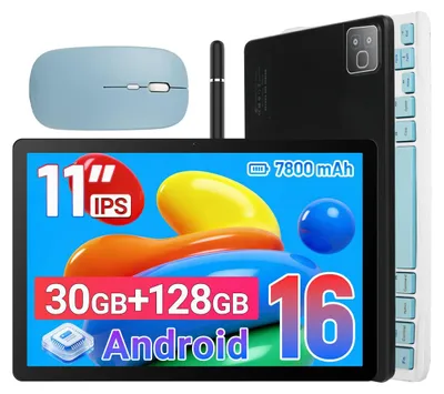Obrázok produktu pre 11-palcový tablet s Androidom 16, s Bluetooth klávesnicou, myšou a stylusom, 30 (3+27) GB RAM, 128 GB, fotoaparát 5 MP + 8 MP, 7800 mAh, Wi-Fi 6, BT 5.3