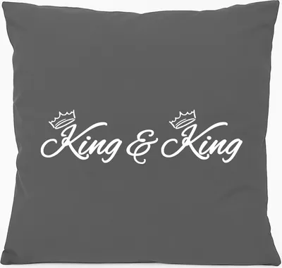 Produktbild von Huuraa Kissen King Paar Krone 40x40cm mit Füllung Steel Grey Baumwolle Dekokissen Geschenkidee