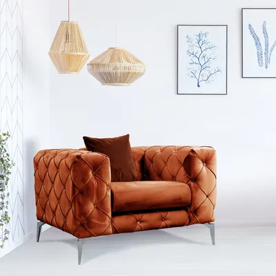 Image de Hanah Home, Como- HLN1130, Orange, Chaises de bistrot, Structure : bois de hêtre / panneaux de particules