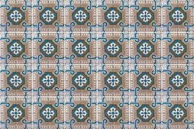 Produktbild von Fliesenaufkleber 15x15 cm – 24 Stück – Selbstklebend – Wasserfest – Pflegeleicht – Hitzebeständig – Für Küche & Bad – Geometrische Blumenmotive