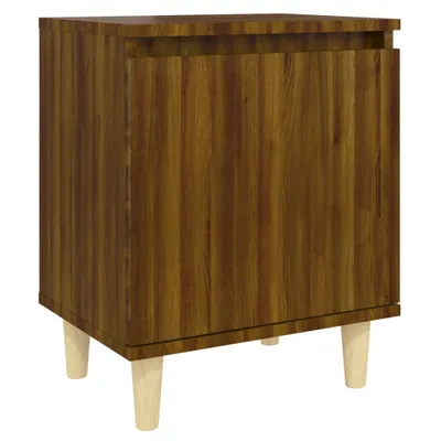 Image de Table de chevet avec pieds en bois Chêne marron 40x30x50 cm