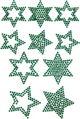 Produktbild von Oblique Unique 10 Sterne Sticker Strass Steine für Weihnachten Weihnachtsdeko Weihnachtssterne - grün