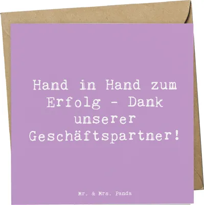 Produktbild von Mr. & Mrs. Panda Klappkarte Spruch Erfolg Geschäftspartner - Lavendeltraum - Geschenk, Aufmerksamkeit, Freude, Danke, faltkarte, doppelkarte, Grußkarte, anlasskarte