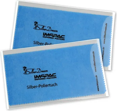 Produktbild von SilberDream je 15x16cm Reinigungstücher 2 Stück blau Imppac Poliertuch ZAP137B2