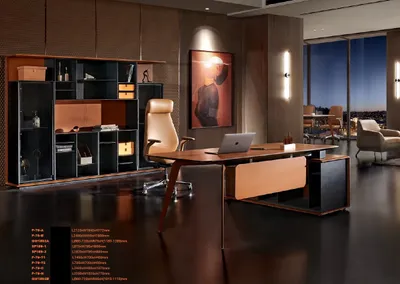 Produktbild von Schreibtisch Set 3tlg. Büro Garnitur Tisch Chef Sessel Schrank Einrichtung