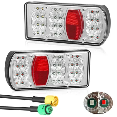Image de Éclairage de remorque, feux arrière LED, 12V/24V, étanches, 7 fonctions