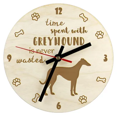 Image de Chrt - horloge avec chien, horloge en bois gravée, horloge personnalisée Art-Dog