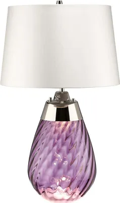 Produktbild von Elstead Lena Tischleuchte E27 61cm Pflaumenfarbenes Glas, Off-White-Farbton Grauweiß