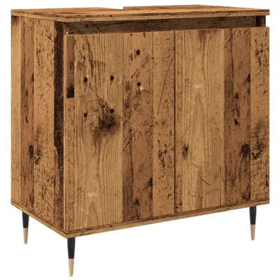 Image de Armoire de salle de bain vieux bois 58x33x60 cm bois ingénierie