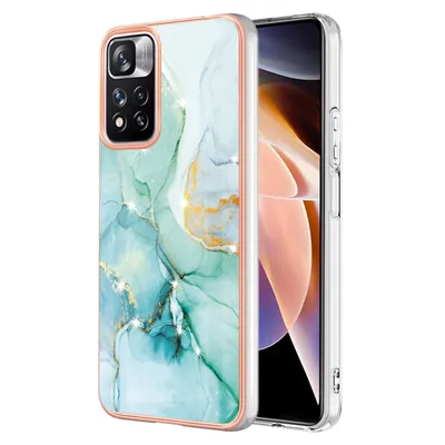 Obrázek produktu pro Pouzdro pro Xiaomi Redmi Note 11 Pro 5G / 4G, tenké mramorové nárazuvzdorné měkké TPU bumper pouzdro zelené