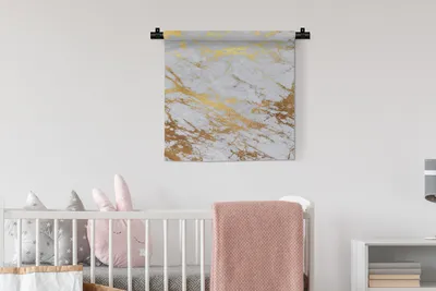 Produktbild von MuchoWow® Wandteppich Wandbehang Marmor - Muster - Gold 60x60 cm Tapisserie Dekoration Wandtuch - Dekorationen - Wand Decke