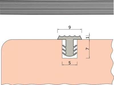 Produktbild von TIBU Trittstopp Treppenstufen, Anti-Rutsch-Profil Gleitschutz und Rutschgummi in Farbe Silber metallic (MINI)