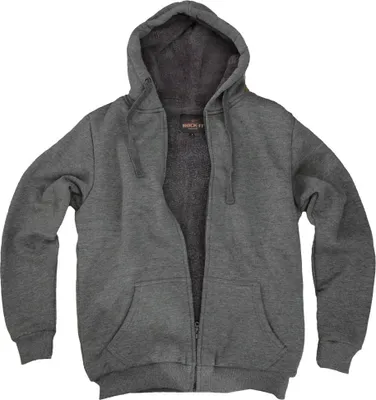 Produktbild von ROCK-IT Apparel Herren Winter Zipper Hoodie, Kapuzenjacke, gefütterter Torso, S-5XL, mit Reißverschluss und Taschen, weicher Stoff, Dark Heather XL