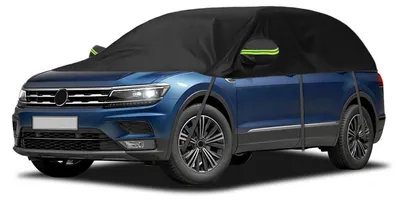 Productafbeelding van Autobeschermhoes voor SUV, 460-510 cm, zwart, halfgarage model, UV-bestendig, stofdicht, bestand tegen sneeuw, met opbergzak