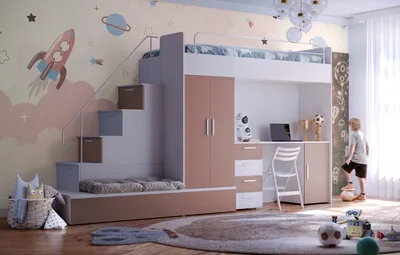 Image de Lit mezzanine avec bureau – Pour travailler et dormir dans la même pièce
