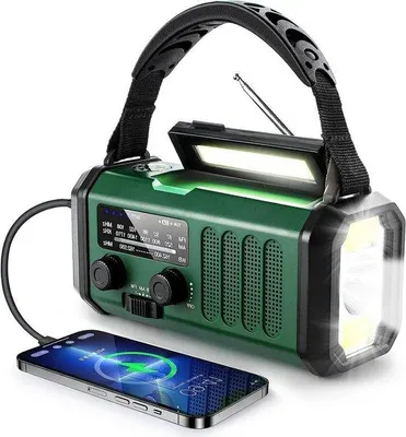Immagine prodotto di Radio solare da 10.000 mAh per la casa, il campeggio e le situazioni di emergenza