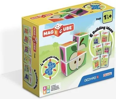 Produktbild von MAGICUBE Früchte, 4 Würfel, Lernspielzeug, 6 Bauideen, 131 Teile