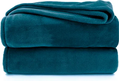 Produktbild von heimtexland ® Kuscheldecke SUPER SOFT Flanell Wohndecke XL Sofadecke Überwurf Uni Typ380 Dunkel-Petrol 200 x 150 cm